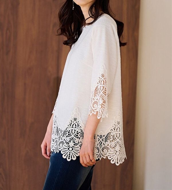 RANAN（ラナン）の「裾レースツイードチュニック（チュニック）」｜詳細画像