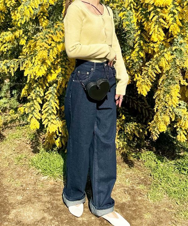 GeeRA（ジーラ）の「ハイウエストストレートデニム（ワイドパンツ・ガウチョ）」｜詳細画像