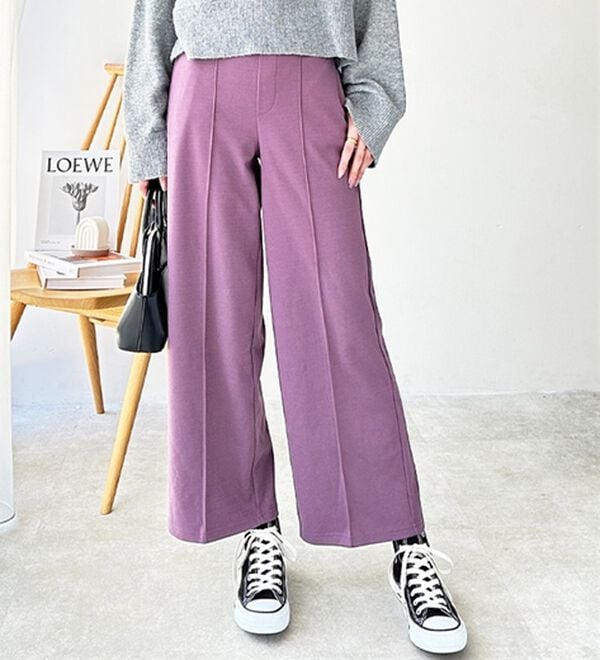 GeeRA（ジーラ）の「美脚ストレッチセミワイドパンツ（ワイドパンツ・ガウチョ）」｜詳細画像