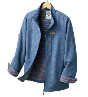 「お洒落なボーダージャケット（メンズジャケット）」｜インディゴ