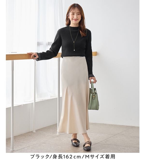 alotta（アロッタ）の「パチパチしにくい！洗える袖シアー切替ニットプルオーバー（ニット・セーター）」｜詳細画像