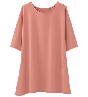 BELLUNA（ベルーナ）の「綿１００％抗菌防臭汗ジミ対策チュニック（チュニック）」｜サーモンピンク