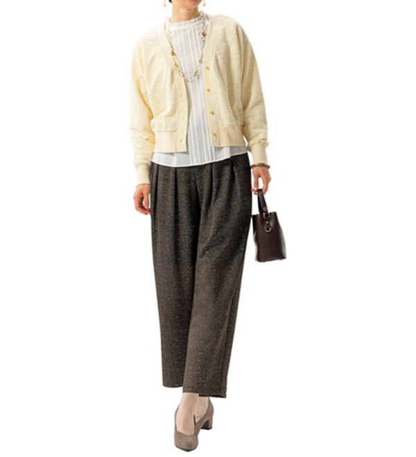 ルフラン（ルフラン）の「【３本組】裏ふわっとぽかぽかツイード調ゆったりパンツ（フルレングスパンツ）」｜詳細画像
