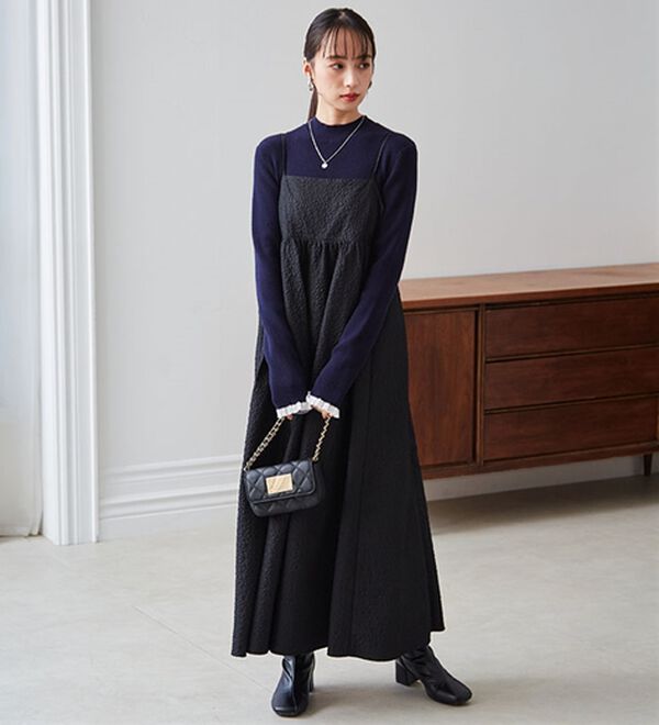 RANAN（ラナン）の「【春色追加】シアーフリル袖ハイネックリブニット（ニット・セーター）」｜詳細画像