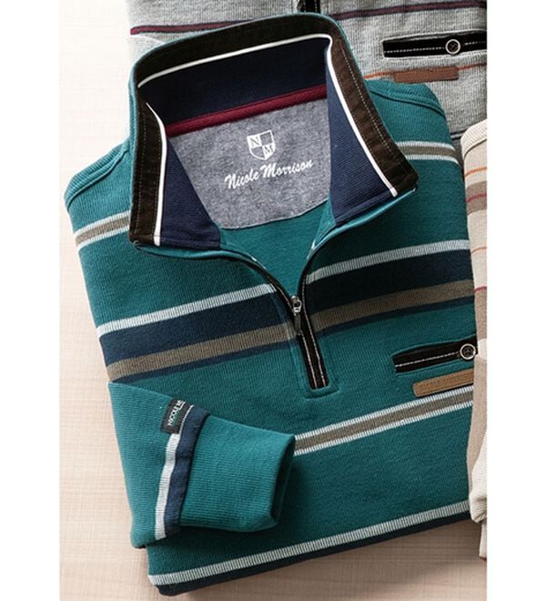 「＜ニコル　モリソン＞こだわる大人の好印象トレーナー（メンズトレーナー）」｜グリーン