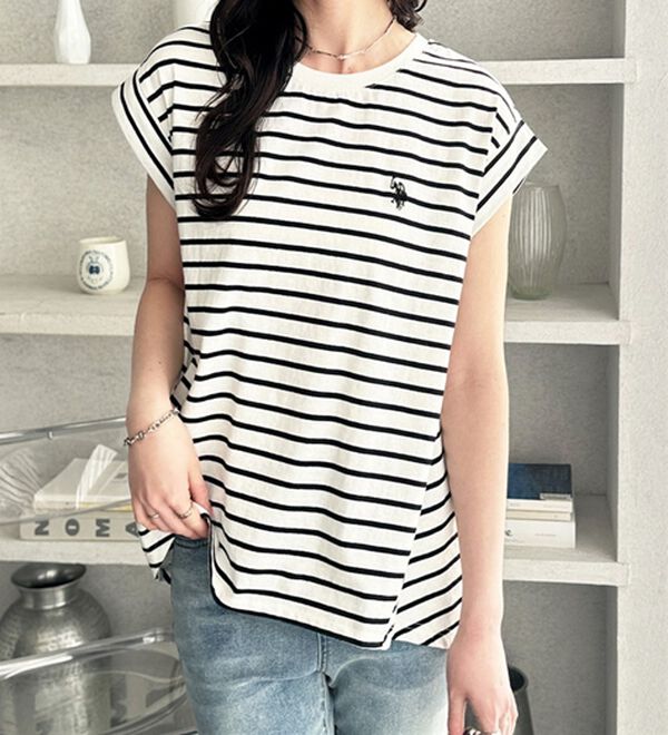 GeeRA（ジーラ）の「【ＵＳ．ＰＯＬＯ．ＡＳＳＮ】接触冷感フレンチスリーブＴシャツ（Tシャツ）」｜詳細画像