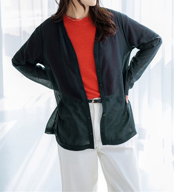 BELLUNA（ベルーナ）の「持ち運びに便利！ＵＶ対策シアーカーディガン（その他カーディガン）」｜詳細画像