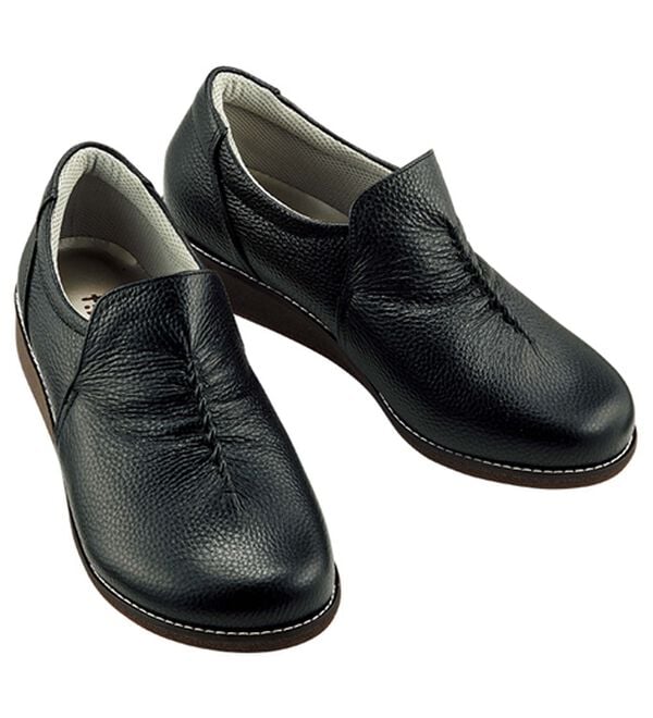 ルフラン（ルフラン）の「メディフィット５Ｅギャザーウォーキング（フラットシューズ）」｜ブラック