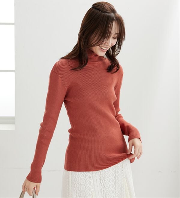 BELLUNA（ベルーナ）の「【安心感あるプチプラニット】リブニットタートルネックプルオーバー（ニット・セーター）」｜詳細画像