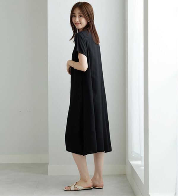 BELLUNA（ベルーナ）の「レーヨン素材スキッパーデザインワンピース（その他ワンピース）」｜詳細画像