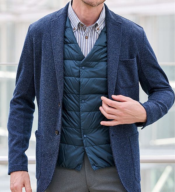 「ヒーター付丸八ダウンインナーベスト（メンズベスト）」｜詳細画像