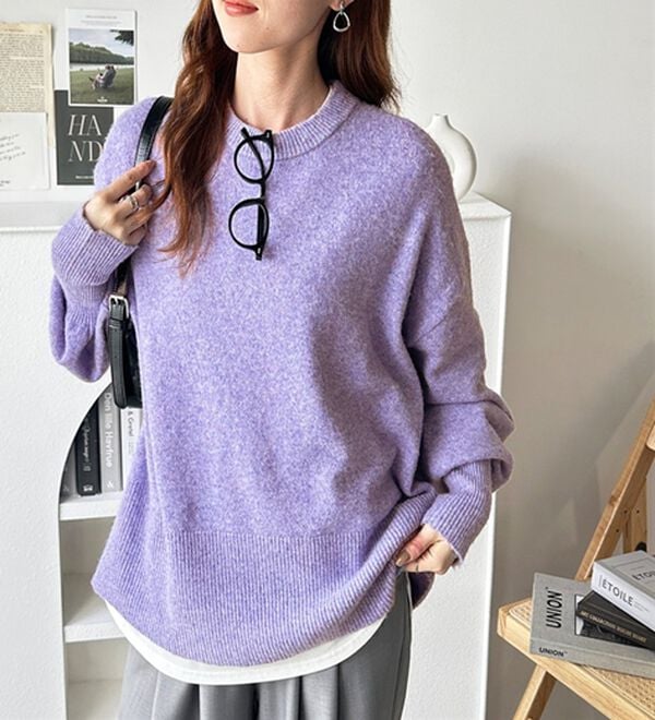 GeeRA（ジーラ）の「ゆるっと柔らか！袖ボリュームメランジニット（ニット・セーター）」｜詳細画像