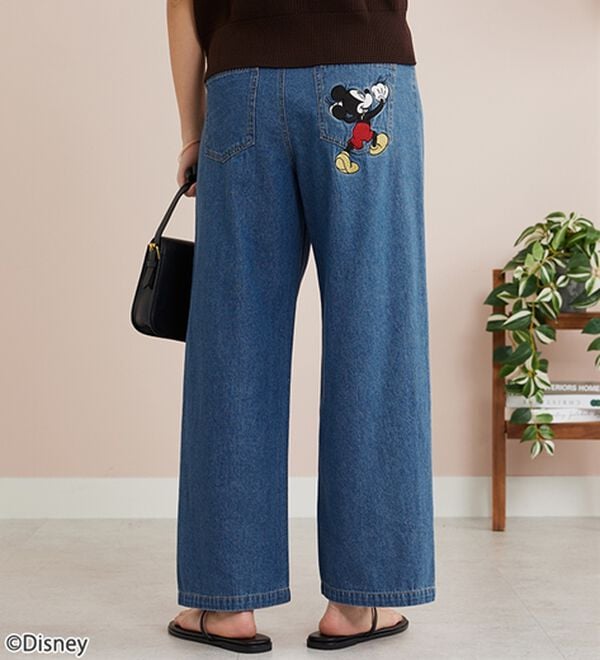 BELLUNA（ベルーナ）の「＜Ｄｉｓｎｅｙ＞刺しゅうデニムパンツ（ワイドパンツ・ガウチョ）」｜詳細画像