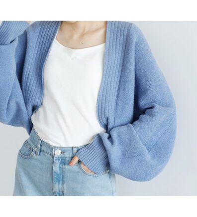 GeeRA（ジーラ）の「ふんわり柔らかニットボレロカーディガン（ニットカーディガン）」