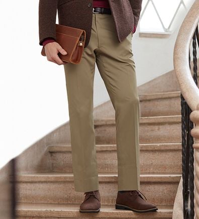 「＜ゴールデンベア＞しわになりにくい綿タッチスラックス（メンズスラックス）」