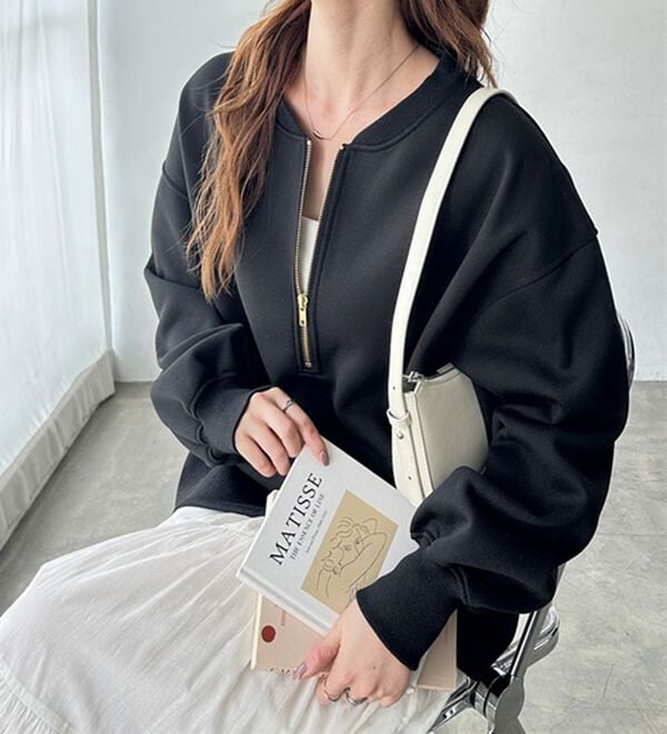 GeeRA（ジーラ）の「【ラク&times;きれい】ハーフジップ裏起毛スウェット（トレーナー・スウェット）」｜詳細画像