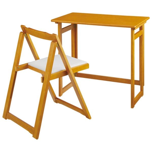 「折りたたみデスク＆チェア２（デスク・学習机）」｜ナチュラル