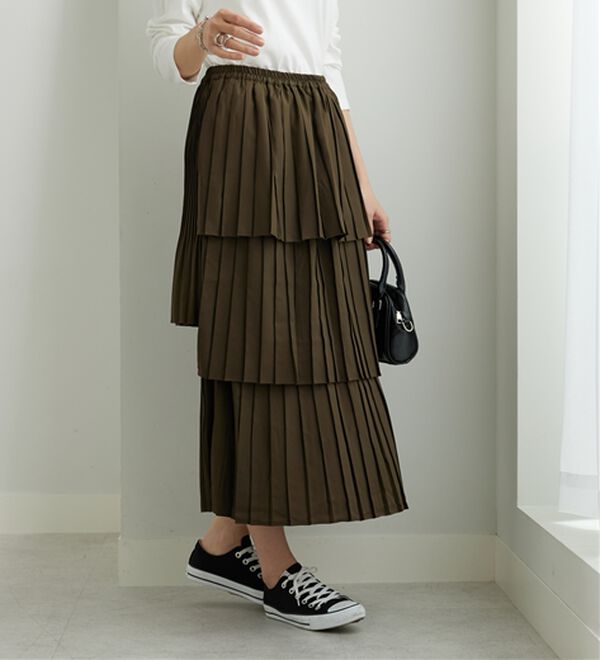 BELLUNA（ベルーナ）の「アシメデザインプリーツスカート（ロングスカート）」｜詳細画像