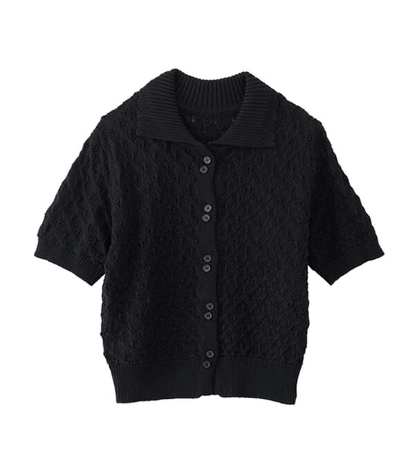 RANAN（ラナン）の「透かし柄サマーニットポロカーデ（ニット・セーター）」｜詳細画像