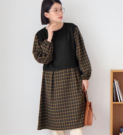 Viola e Viola（ヴィオラ エ ヴィオラ）の「時短コーデ楽ちんドッキングワンピース（ドッキングワンピース）」