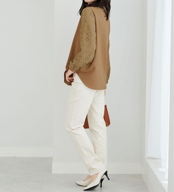 BELLUNA（ベルーナ）の「麻調素材袖レースブラウス（ブラウス）」｜詳細画像