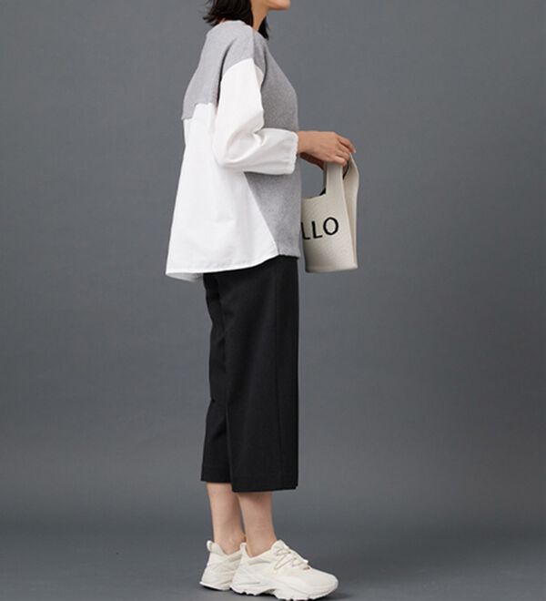 BELLUNA（ベルーナ）の「サマ見え（スーパーウォーム）ウール調センタープレスクロップドパンツ（クロップドパンツ）」｜詳細画像