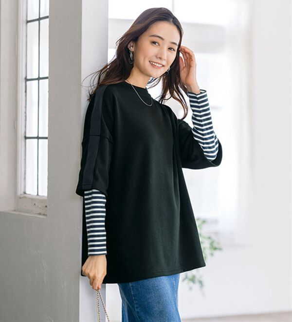 ルフラン（ルフラン）の「【３色組】体型カバーを叶える！重ね着風プルオーバー（カットソー）」｜詳細画像