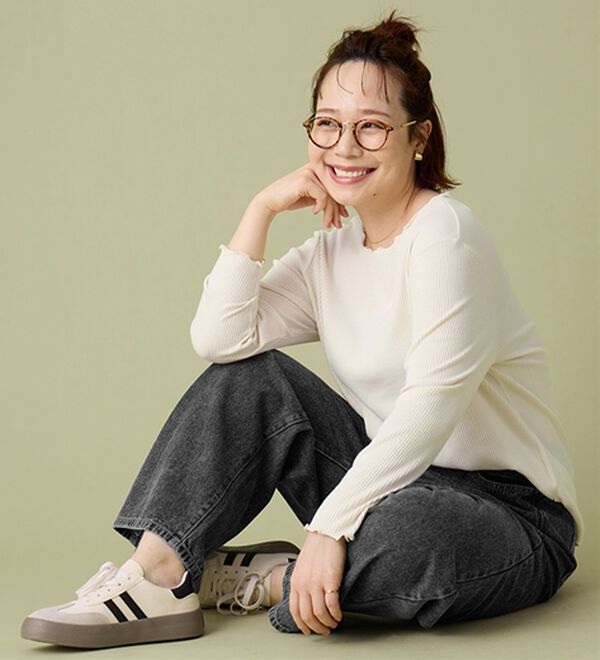 A HAPPY MARILYN（アハッピーマリリン）の「【Ｌ～６Ｌ】Ｒｉｎ こだわったのはシルエットと着心地 すっきり リブ カットソー トップス（カットソー）」｜詳細画像