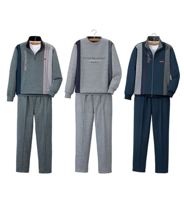 「＜カルビア＞お買得！毎日活躍デザインホームスーツ（メンズルームウェア）」｜3着組