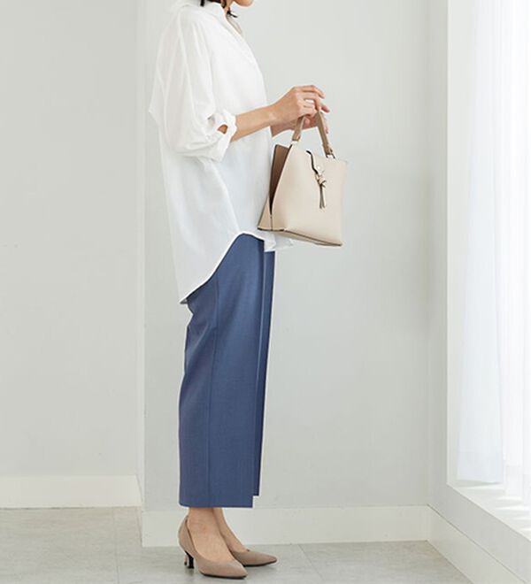 BELLUNA（ベルーナ）の「サラリ美脚見え！タック使いワイドパンツ（ワイドパンツ・ガウチョ）」｜詳細画像