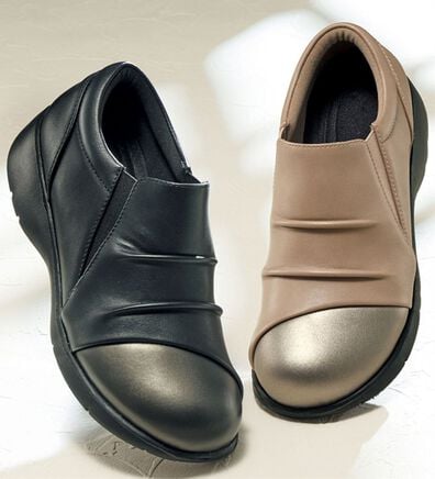 ルフラン（ルフラン）の「＜ラシーナコンフォート＞５Ｅ配色ギャザースリッポン（スリッポン）」