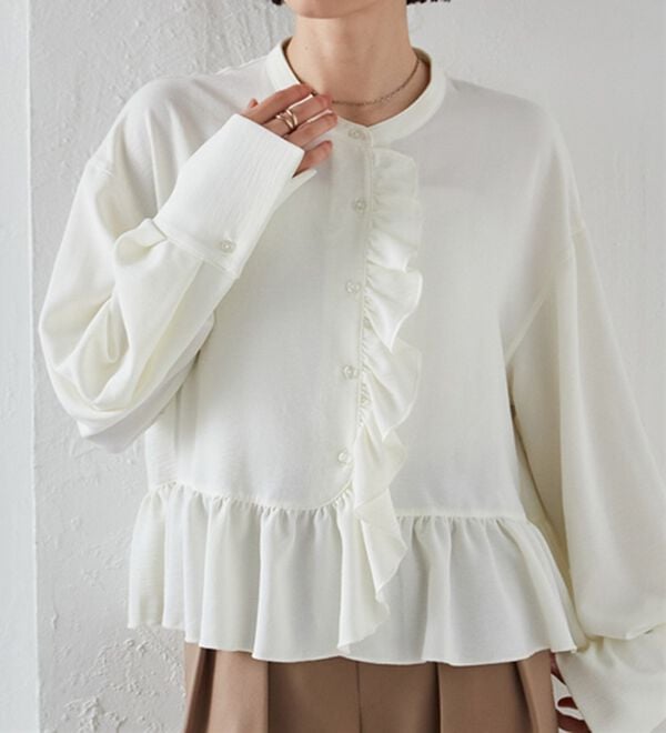 RANAN（ラナン）の「ラウンドフリルブラウス（シャツ）」｜詳細画像