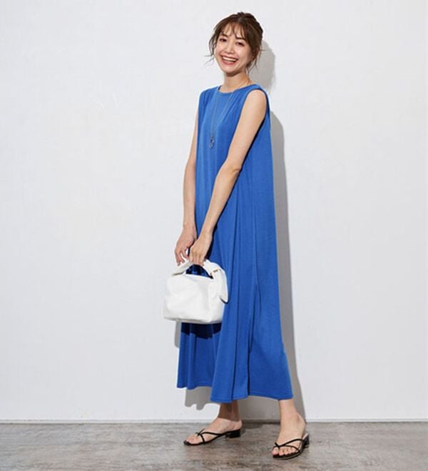 Pierrot（ピエロ）の「タックスリーブロングワンピース（ロングワンピース）」｜詳細画像