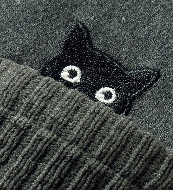 ルフラン（ルフラン）の「【３色組】ねこいっぱいのモノトーンシャツ（シャツ）」｜詳細画像