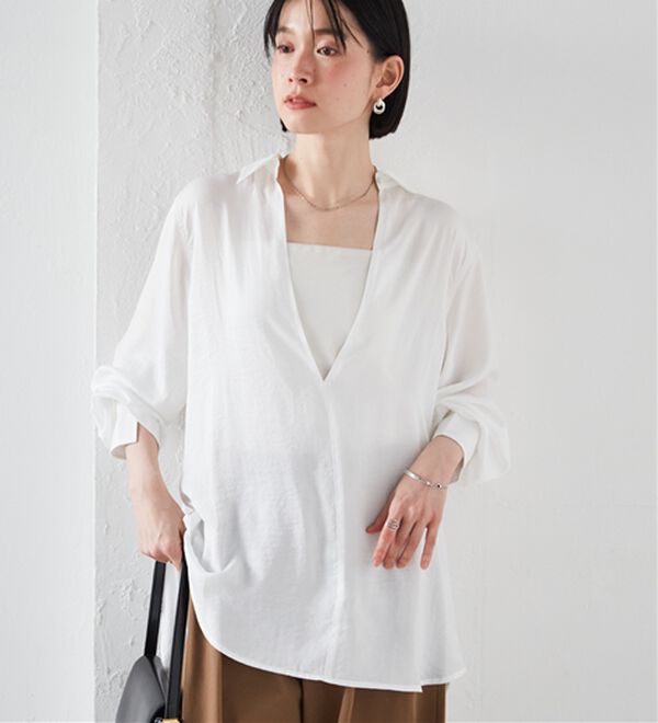 RANAN（ラナン）の「2WAYサテンスキッパーシャツ（シャツ）」｜詳細画像