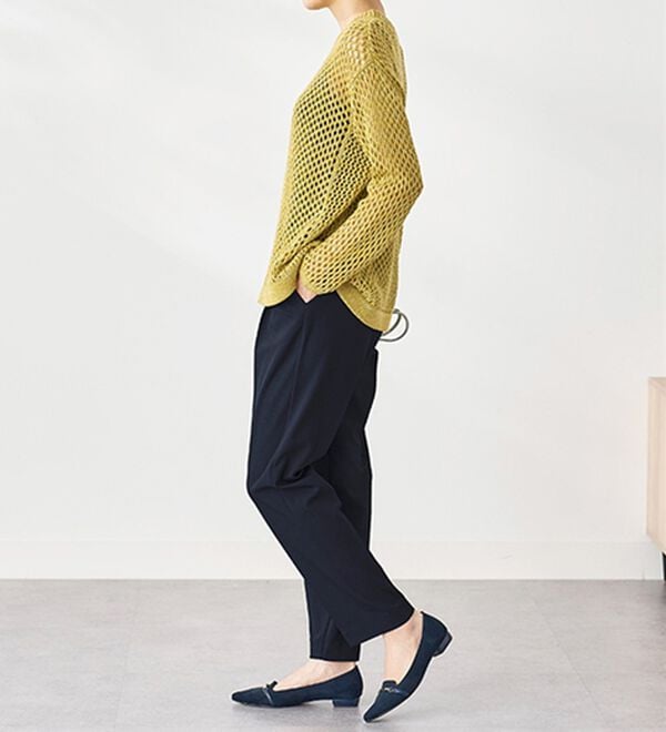 BELLUNA（ベルーナ）の「麻調ストレッチ素材テーパードパンツ（テーパードパンツ）」｜詳細画像