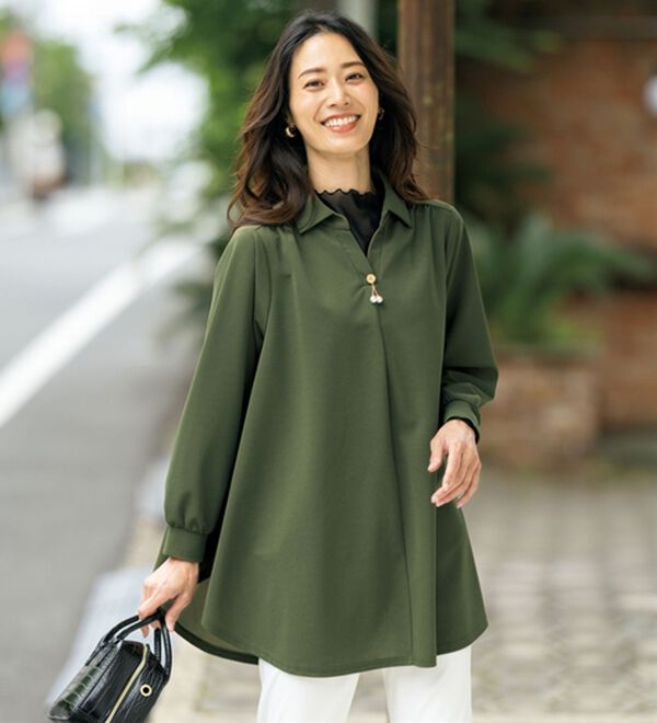 ルフラン（ルフラン）の「【３色組】ゆったりスキッパーチュニック＜チェリコ＞（カットソー）」｜詳細画像