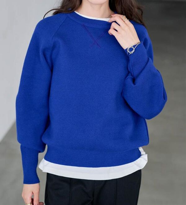 RANAN（ラナン）の「パチパチしにくい！大人のきれいめトレーナーニット（ニット・セーター）」｜詳細画像