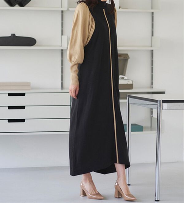 RANAN（ラナン）の「ボリューム袖アウトシームニットワンピース（ニットワンピース）」｜詳細画像