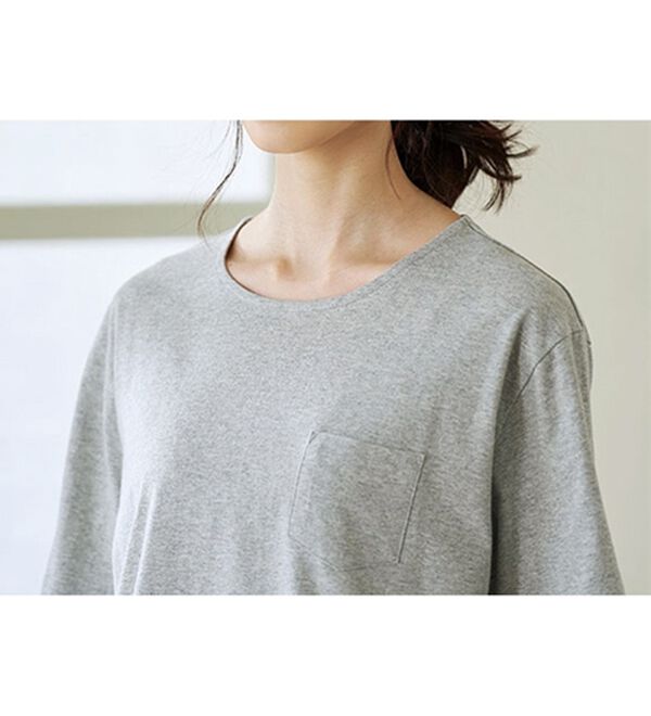 BELLUNA（ベルーナ）の「【ポケット付】綿１００％抗菌防臭汗ジミ対策プルオーバー（Tシャツ）」｜詳細画像