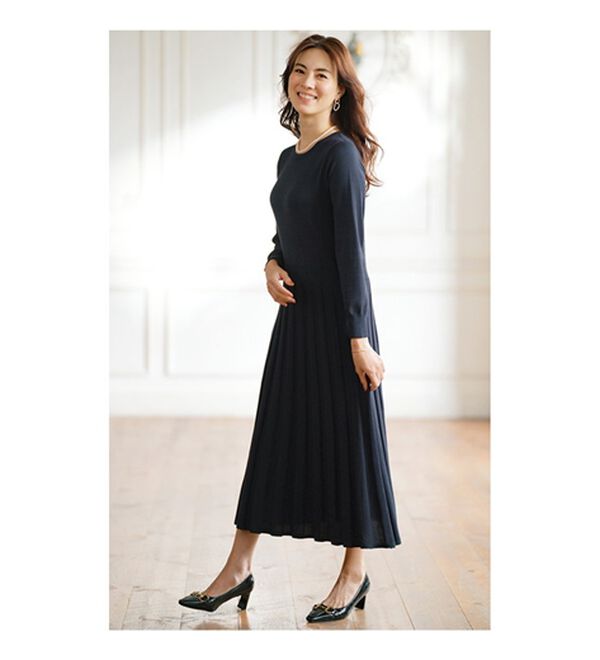 BELLUNA（ベルーナ）の「配色使いニットジャケットワンピースアンサンブル（アンサンブル）」｜詳細画像