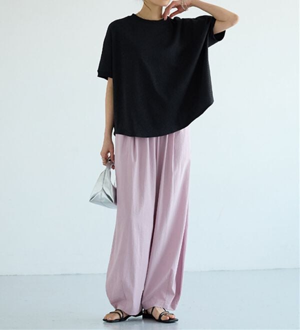 BELLUNA（ベルーナ）の「さらっと肌離れ！ひんやりカーブパンツ（ワイドパンツ・ガウチョ）」｜詳細画像