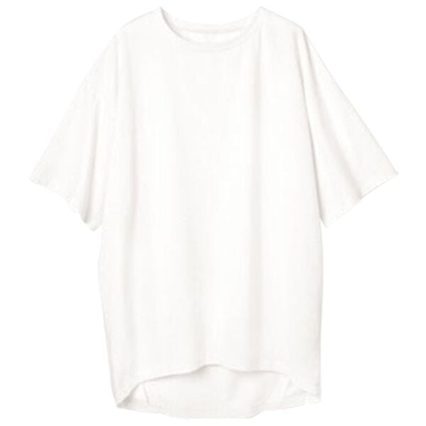 RANAN（ラナン）の「ひんやり！綿100％汗ジミ防止！裾タックロング丈Tシャツ＜Ｂeautiful Ｃotton＞（チュニック）」｜詳細画像