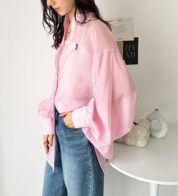 GeeRA（ジーラ）の「【Ｕ．Ｓ．　ＰＯＬＯ　ＡＳＳＮ．】バンドカラーシアーシャツ（シャツ）」｜詳細画像