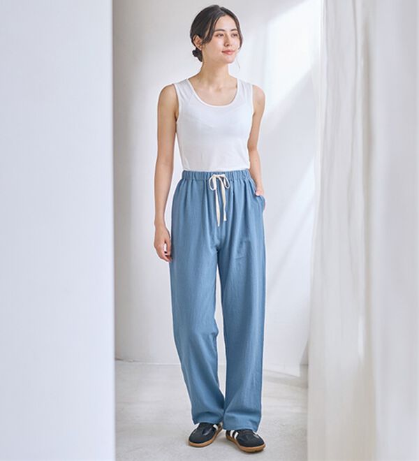 LAVIENNE（ラヴィエンヌ）の「【汗ばむ季節にも】サラッと毎日らくちんパンツ（フルレングスパンツ）」｜詳細画像