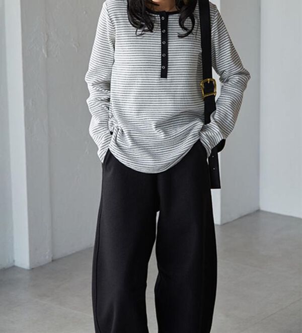 RANAN（ラナン）の「ヘンリーネックワッフルロンＴ（カットソー）」｜詳細画像