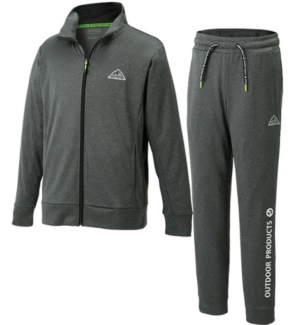 「＜アウトドアプロダクツ＞カチオン杢アクティブジャージ上下セット（メンズルームウェア）」｜チャコール
