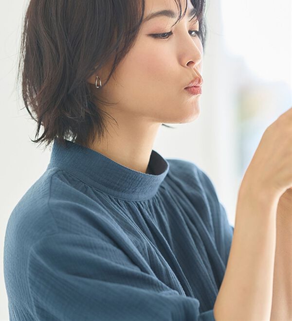 BELLUNA（ベルーナ）の「《ＨｕｇＲｅａｍコットン》ダブルガーゼゆったりワンピース（チュニックワンピース）」｜詳細画像