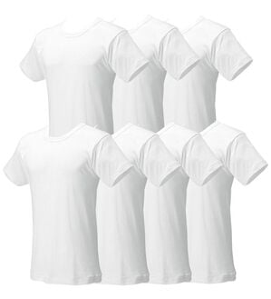 「＜グンゼ＞爽快ドライ（Ｒ）インナー１週間パック（メンズ肌着・インナーウェア）」｜ホワイト半袖丸首7枚組