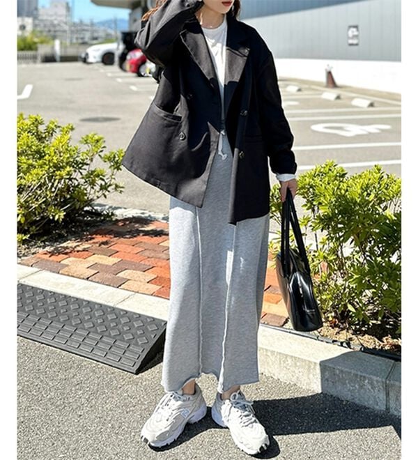 GeeRA（ジーラ）の「すっきり見え！フロントラインスウェットナロースカート（ロングスカート）」｜詳細画像